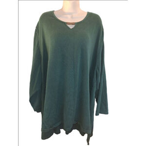 Catherines Green 5X V-Neck church Sunday dinner party keyhole fancy Sweater